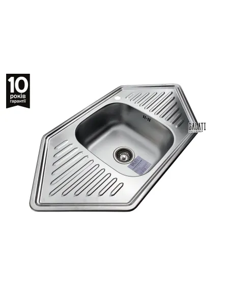 Мийка кутова Romzha Meduza textura, нержавіюча сталь - 3