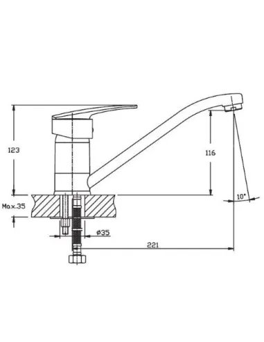Змішувач для кухні Romzha Pescha L, латунь, на гайці - 2