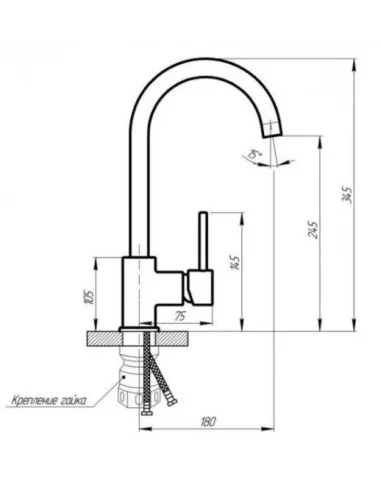Змішувач для кухні Romzha Marian J, латунь, на гайці - 2