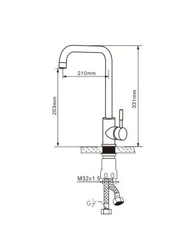 Смеситель для кухни Romzha Marian U, латунь, на гайке - 2