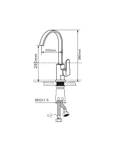 Смеситель для кухни Romzha Milos J, латунь, на гайке - 2