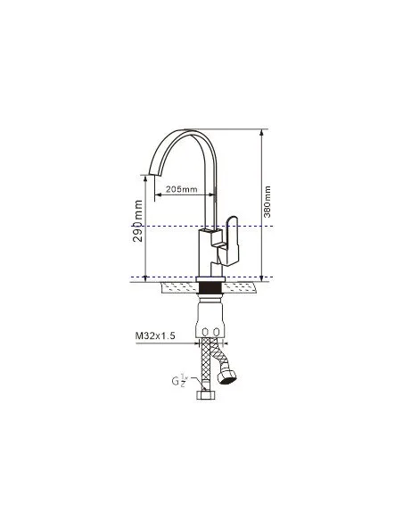 Смеситель для кухни Romzha Milos J, латунь, на гайке - 2