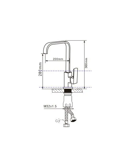 Смеситель для кухни Romzha Milos U, латунь, на гайке - 2