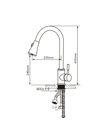 Смеситель для кухни Romzha Marian D, с выдвижным изливом - 2
