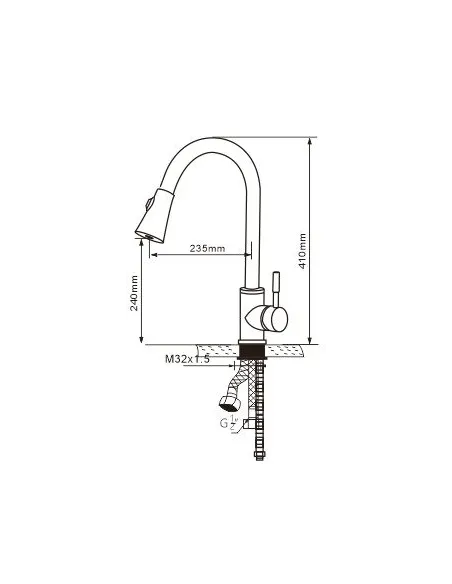 Смеситель для кухни Romzha Marian D, с выдвижным изливом - 2