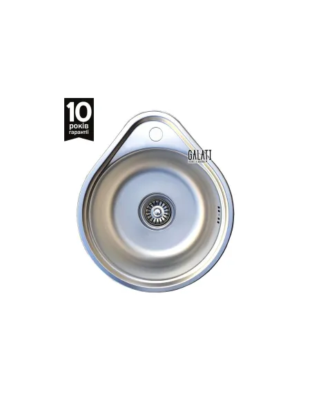 Мойка для кухни из нержавеющей стали круглая Romzha Lacrima Satin - 1