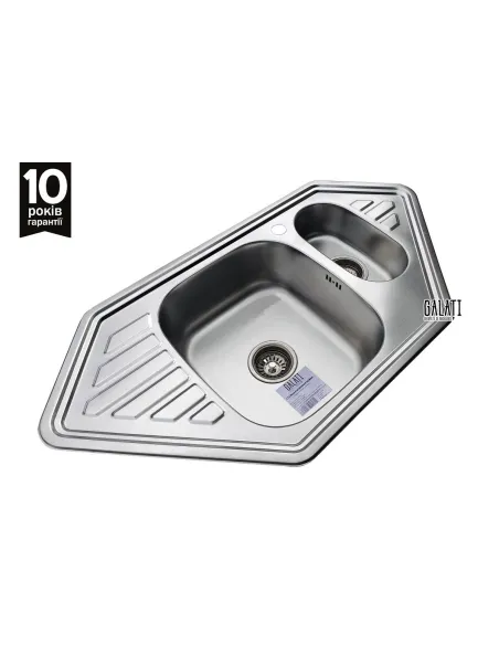 Мойка для кухни из нержавеющей стали угловая Romzha Meduza 1.5C Satin - 3