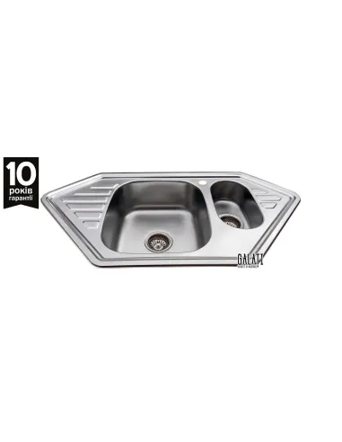 Мойка для кухни из нержавеющей стали угловая Romzha Meduza 1.5C Satin - 4