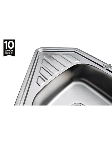 Мойка для кухни из нержавеющей стали угловая Romzha Meduza 1.5C Satin - 5