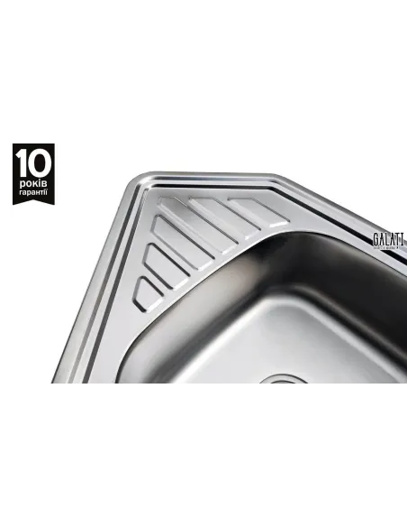 Мойка для кухни из нержавеющей стали угловая Romzha Meduza 1.5C Satin - 5