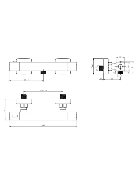 Смеситель для душа Corso Panaro ED-2D185C, диаметр картриджа 25мм, термостатический, латунь - 6