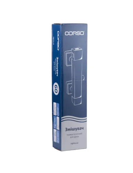 Змішувач для душу Corso Volturno EF-2D186C, діаметр картриджа 25мм, термостатичний, латунь - 3