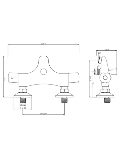 Змішувач для ванни Corso Piave EG-8C187C, діаметр картриджа 27мм, термостатичний, литий - 6