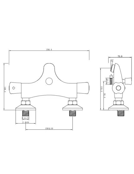 Змішувач для ванни Corso Piave EG-8C187C, діаметр картриджа 27мм, термостатичний, литий - 6