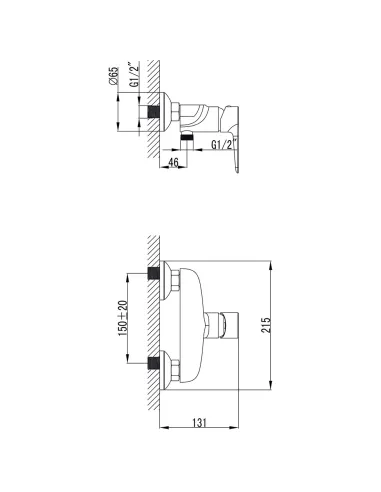 Змішувач для душу Corso Garda BC-1D121W, діаметр картриджа 35мм, латунь - 4