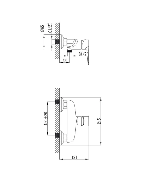 Змішувач для душу Corso Garda BC-1D121W, діаметр картриджа 35мм, латунь - 4