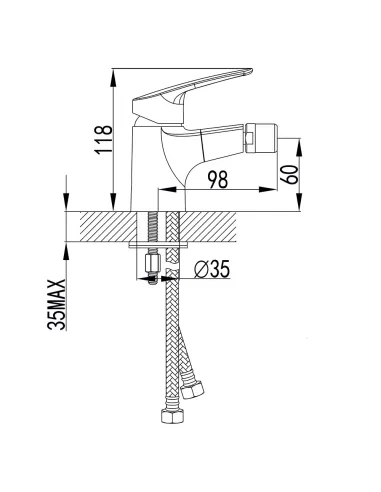 Смеситель для биде Corso Serio DC-1F146C, латунь, хром - 6