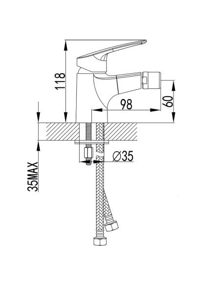 Смеситель для биде Corso Serio DC-1F146C, латунь, хром - 6