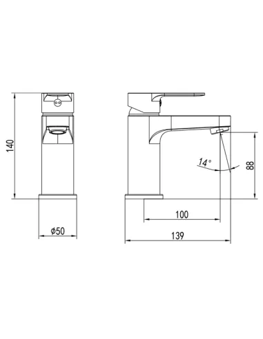Змішувач для умивальника Corso Riva DE-1A139C, латунь, хром - 8