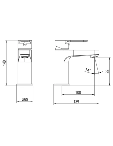 Змішувач для умивальника Corso Riva DE-1A139C, латунь, хром - 8
