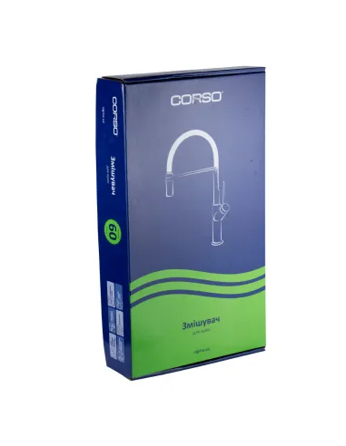 Змішувач для кухні Corso Riva DE-4B139C, латунь, хром, J-вилив - 6