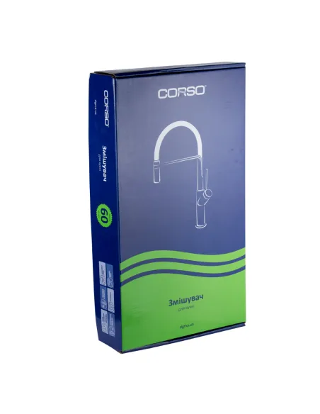 Змішувач для кухні Corso Riva DE-4B139C, латунь, хром, J-вилив - 6