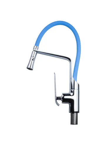 Смеситель для кухни Corso Adda EB-4B519C, латунь, излив силиконовый синий - 2