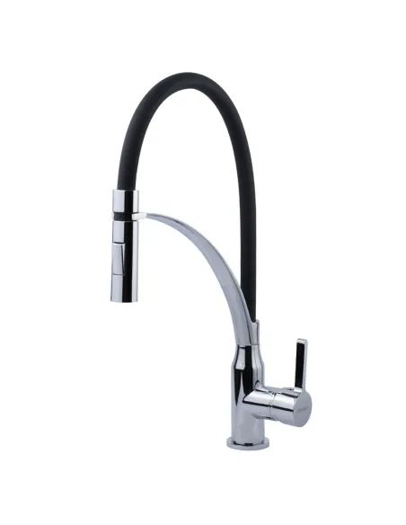 Смеситель для кухни Corso Omodeo EC-4B526C, латунь, излив силиконовый черный - 1