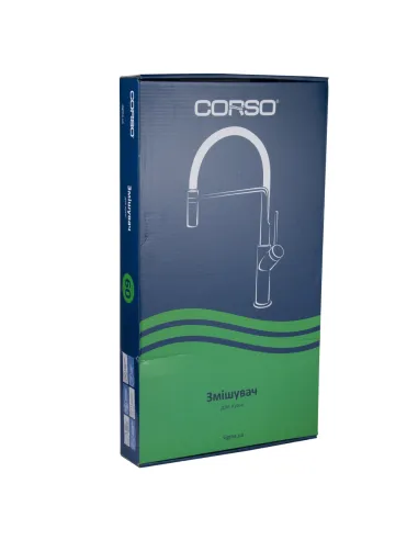 Смеситель для кухни Corso Omodeo EC-4B526C, латунь, излив силиконовый черный - 4