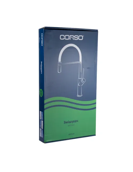 Смеситель для кухни Corso Omodeo EC-4B626C, латунь, излив гибкий с пружиной - 3