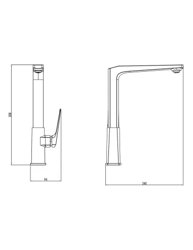 Смеситель для кухни Corso Bolsena CB-4B237C, Г-излив, латунь, хром - 7