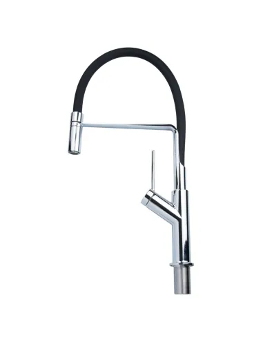 Змішувач для кухні Corso Adda EB-4B520C, латунь, хром, вилив силіконовий чорний - 4