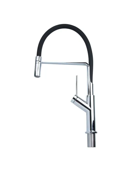 Змішувач для кухні Corso Adda EB-4B520C, латунь, хром, вилив силіконовий чорний - 4