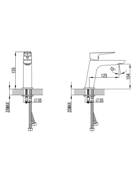 Смеситель для умывальника Corso Lugano CH-2A147C, латунь, хром - 6