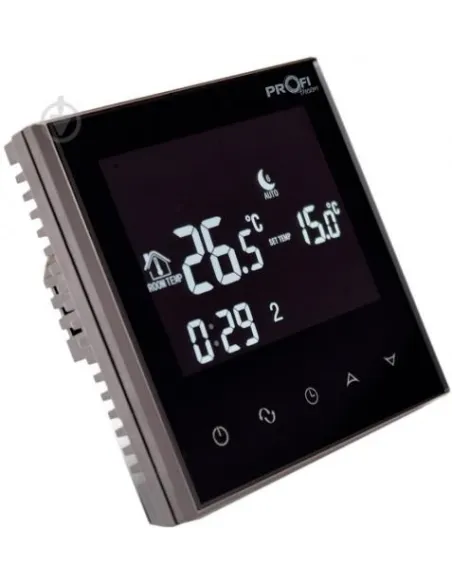 Терморегулятор для теплого пола Profi Therm WI-FI Onyx Black, программируемый, с датчиком температуры - 1