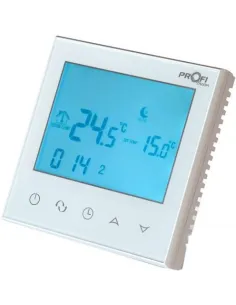 Терморегулятор для теплої підлоги Profi Therm WI-FI Peаrl White, програмований, з датчиком температури - 1