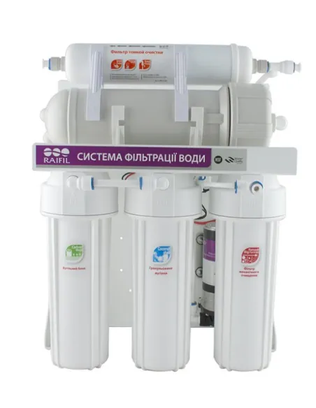 Фільтр зворотного осмосу Raifil 400G 3/8, високопродуктивний, 5 ступенів очищення, з помпою - 1