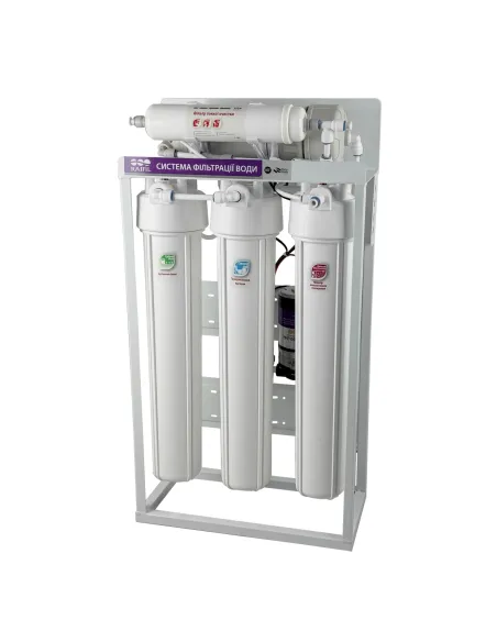 Высокопроизводительный фильтр обратного осмоса Raifil 500G BB20 Slim, 5 ступеней очистки, с помпой - 1