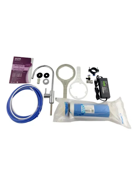 Высокопроизводительный фильтр обратного осмоса Raifil 500G BB20 Slim, 5 ступеней очистки, с помпой - 2