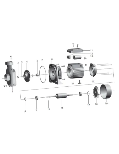 Центробежный поверхностный насос NPO HPF 450 1.7 кВт - 2
