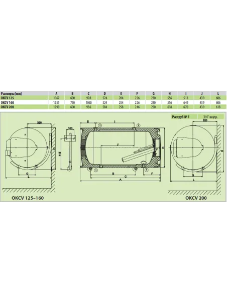 Бойлер Drazice Okcv 200 комбінований, горизонтальний, праве підключення - 2