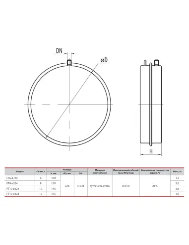 Расширительный бак плоский NPO FT 12D.324 12 литров, для систем отопления - 2