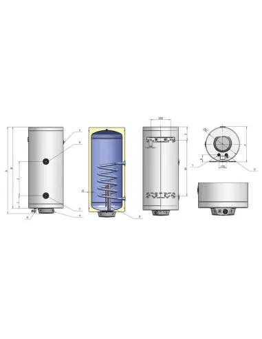 Водонагреватель Eldom Thermo 120 подключение слева, комбинированый, вертикальный - 3