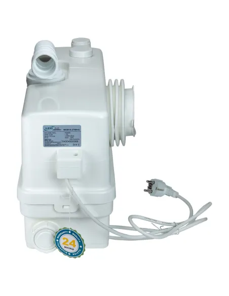Каналізаційна установка Leo 776914 3.0 0.6 кВт, Натиск 8.5 метрів, 3 входи + фронтальний вхід 90мм - 4