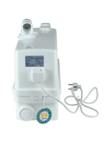 Каналізаційна установка Leo 776916 3.0 0.6 кВт, Натиск 8.5 метрів, 3 входи + бічний вхід 90мм - 4