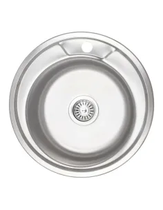 Кухонна мийка кругла Lidz Micro Decor 490-A 0,6 мм - 1