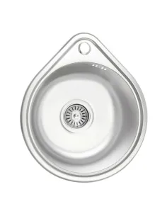 Кухонна мийка кругла Lidz Micro Decor 4539 0,8 мм - 1