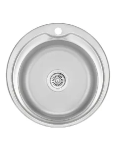 Кухонна мийка кругла Lidz Micro Decor 510-D 0,8 мм - 1
