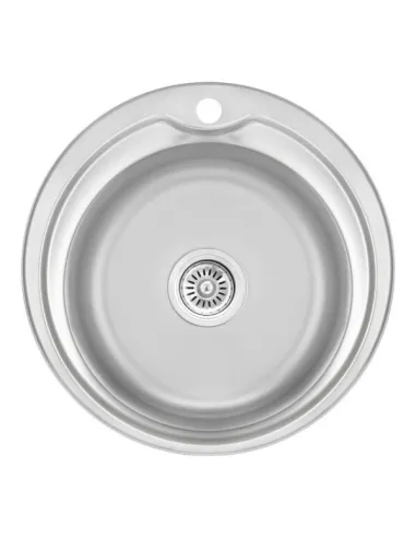 Кухонна мийка кругла Lidz Micro Decor 510-D 0,8 мм - 1