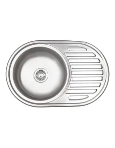 Кухонна мийка овальна Lidz Micro Decor 7750 0,8 мм - 1